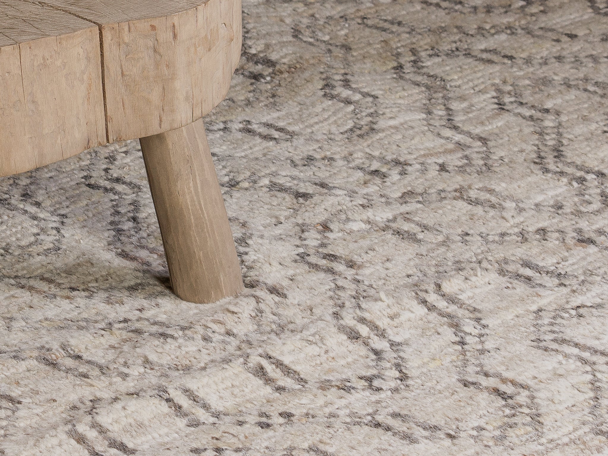 Tapis afghan beige et maron 100% laine