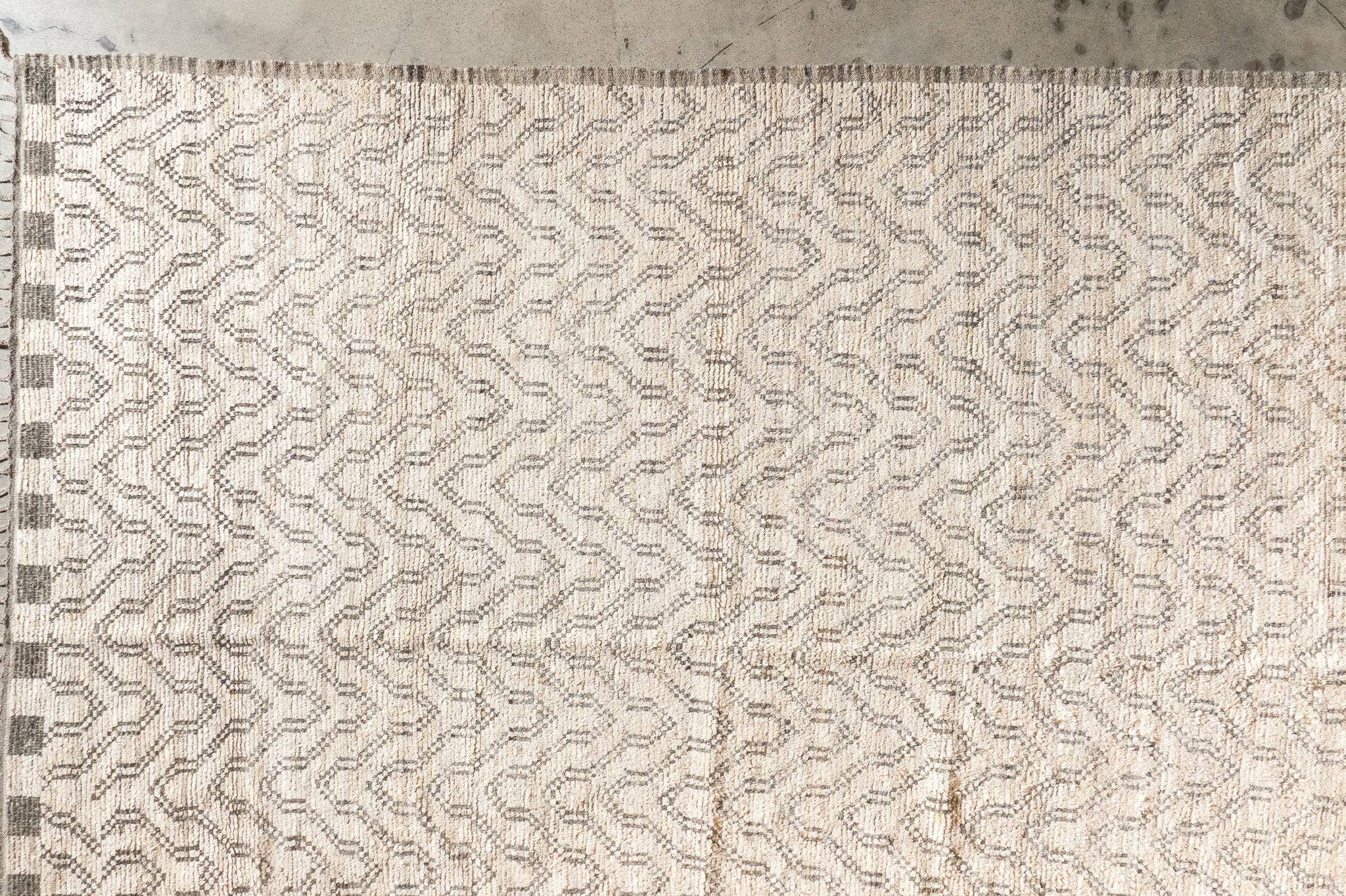 Tapis afghan beige et maron 100% laine