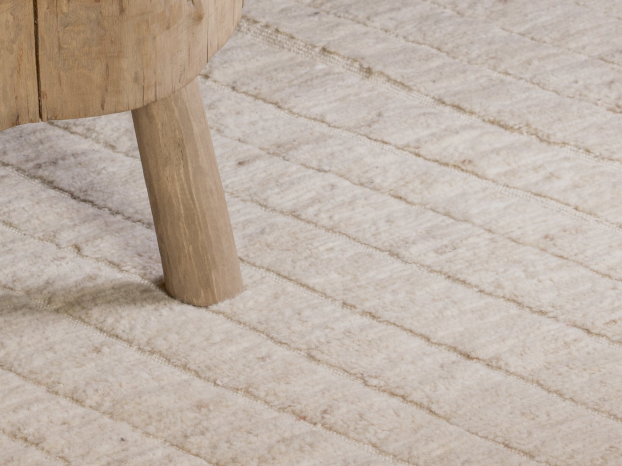 Tapis afghan blanc cassé 100% laine noués à la main - 363cm x 450cm