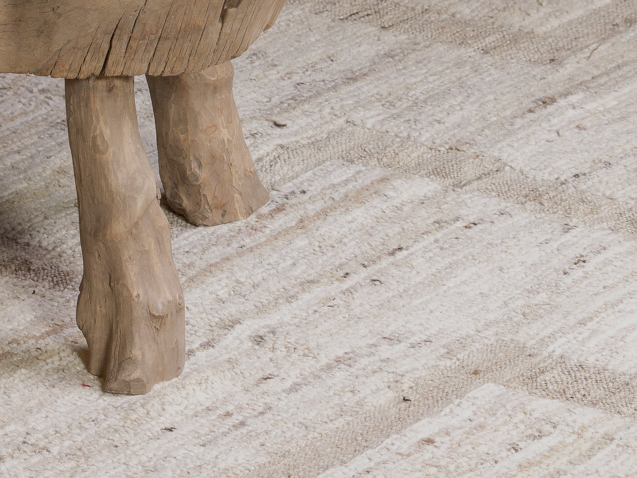 Tapis afghan beige, maron clair 100% laine - 252cm x 313cm
