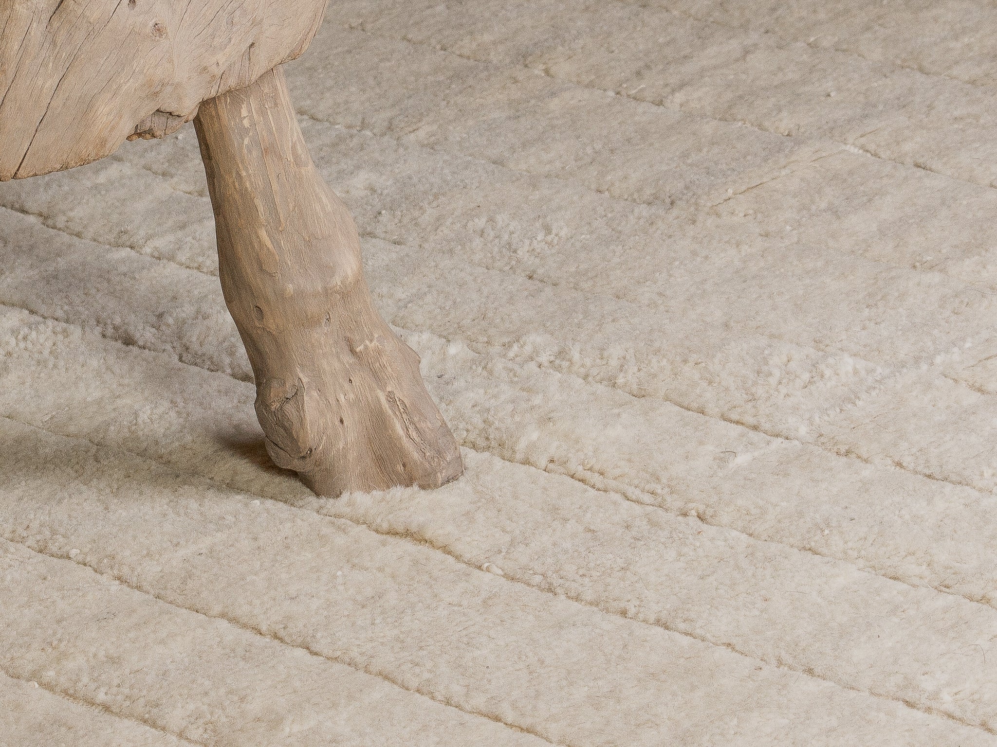Tapis Afghan beige 100% laine - 233cm x 246cm