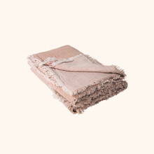 Vice Versa Fringed Washed Linen Crinkled Throw