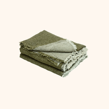 Vice Versa Fringed Washed Linen Crinkled Throw