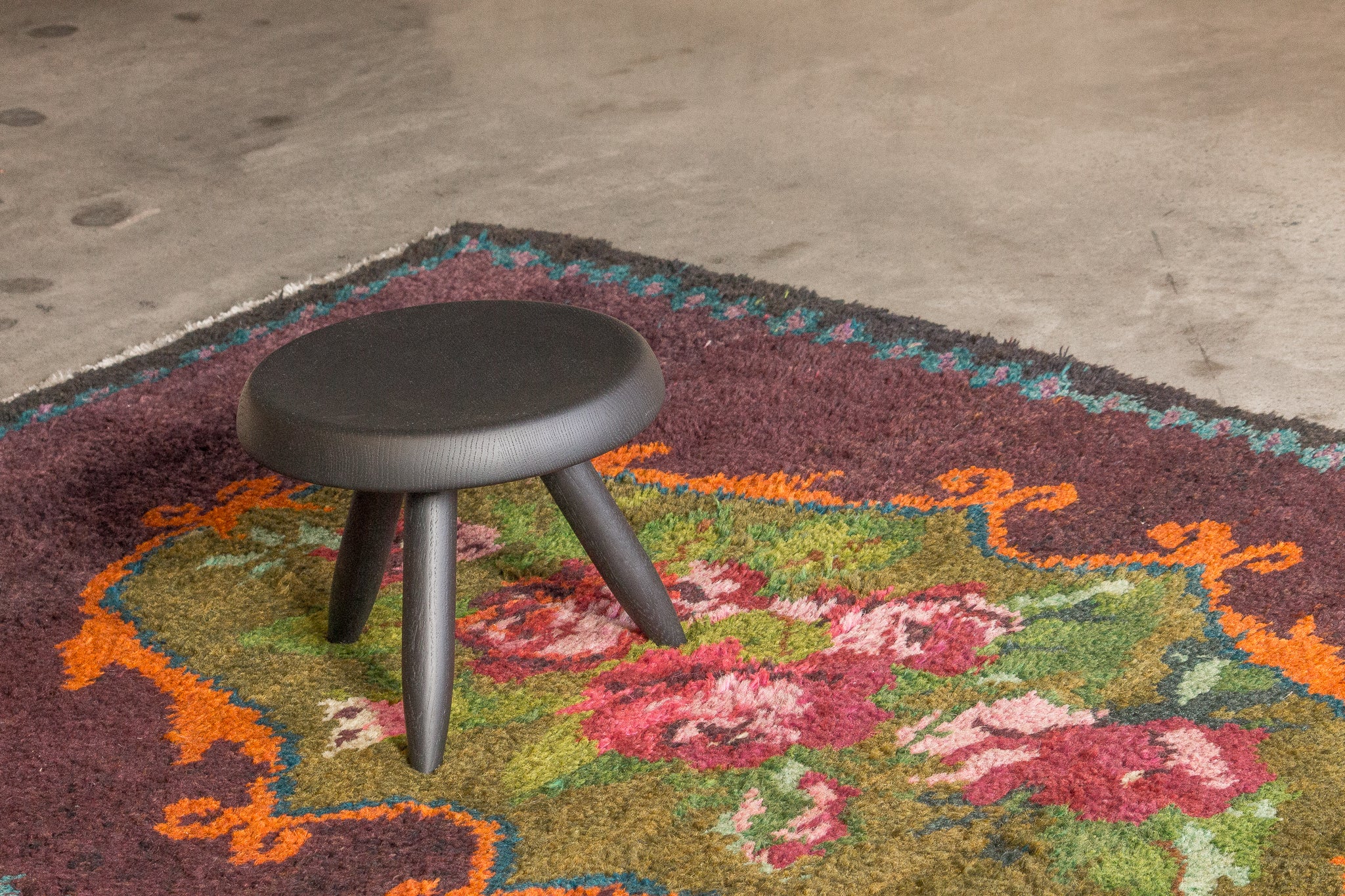 Tapis moldave coloré ancien point noué main 100% laine - 154cm x 195cm