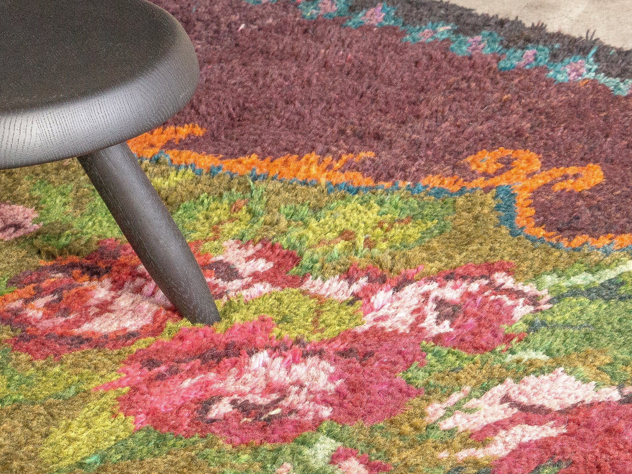 Tapis moldave coloré ancien point noué main 100% laine - 154cm x 195cm