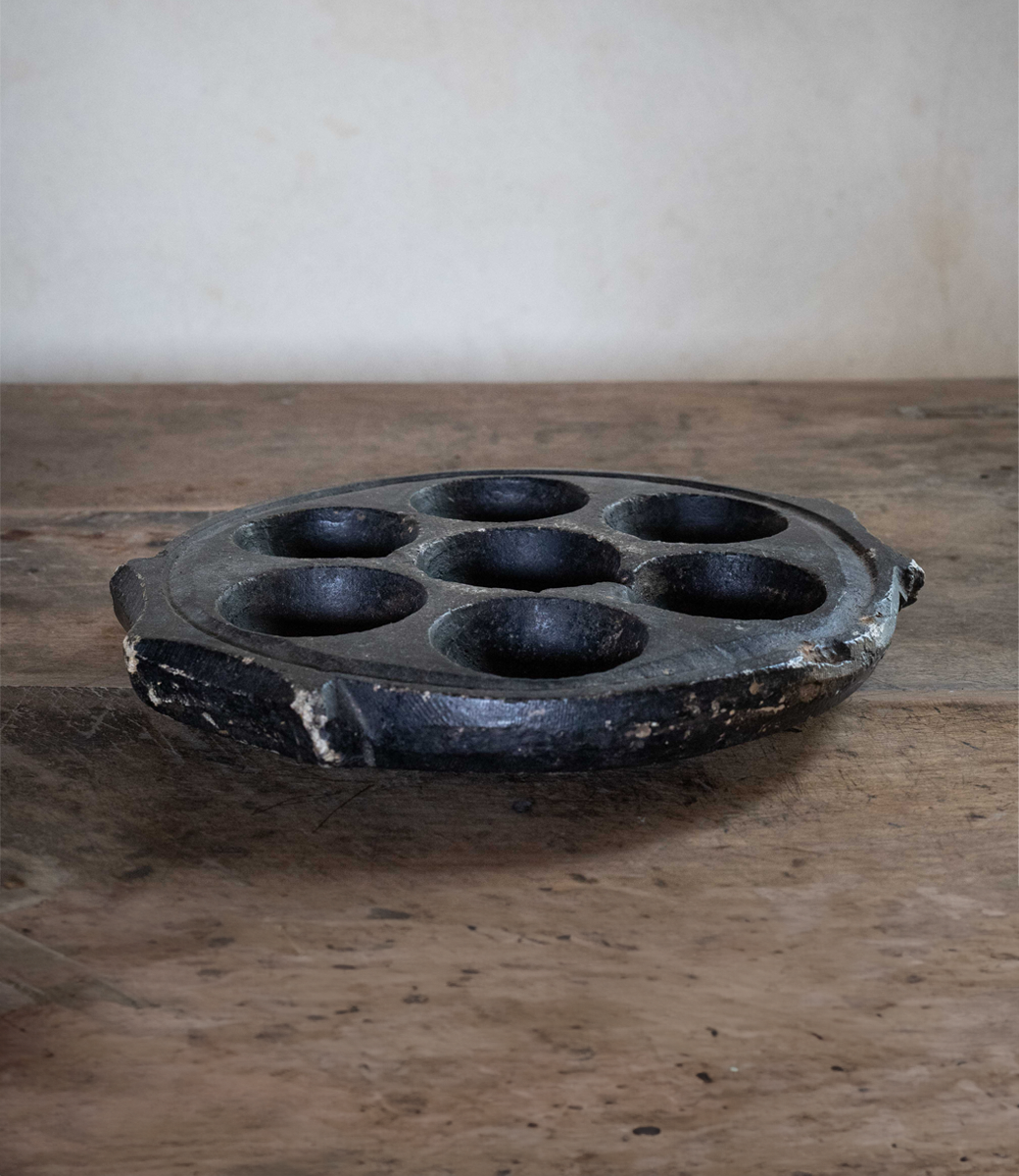 Plat à idlis en pierre à savon, S 24 x 23 x 4 cm