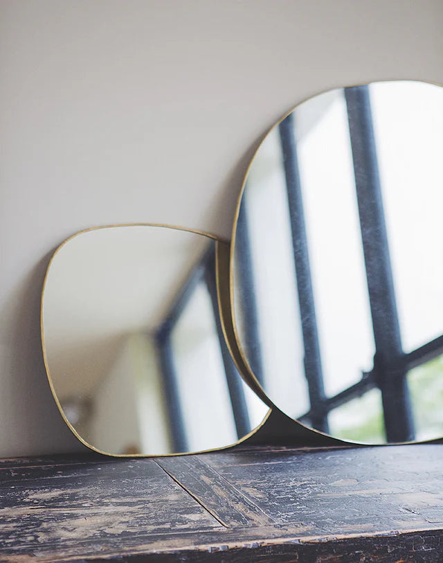 Miroir Ame en laiton doré