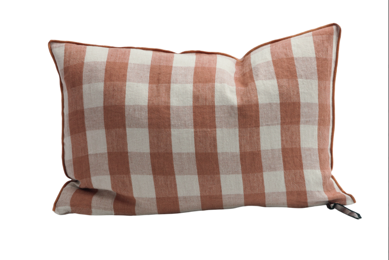 Coussin Lin Lavé Vichy Cottage