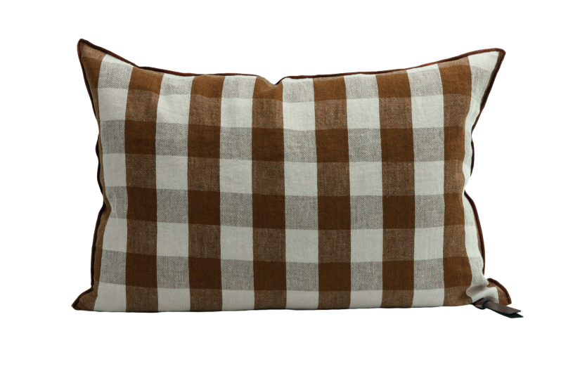 Coussin Lin Lavé Vichy Cottage