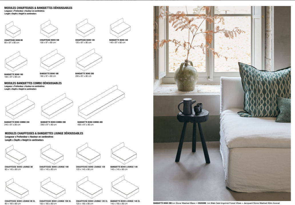 Canapé BOHO - Personnalisable