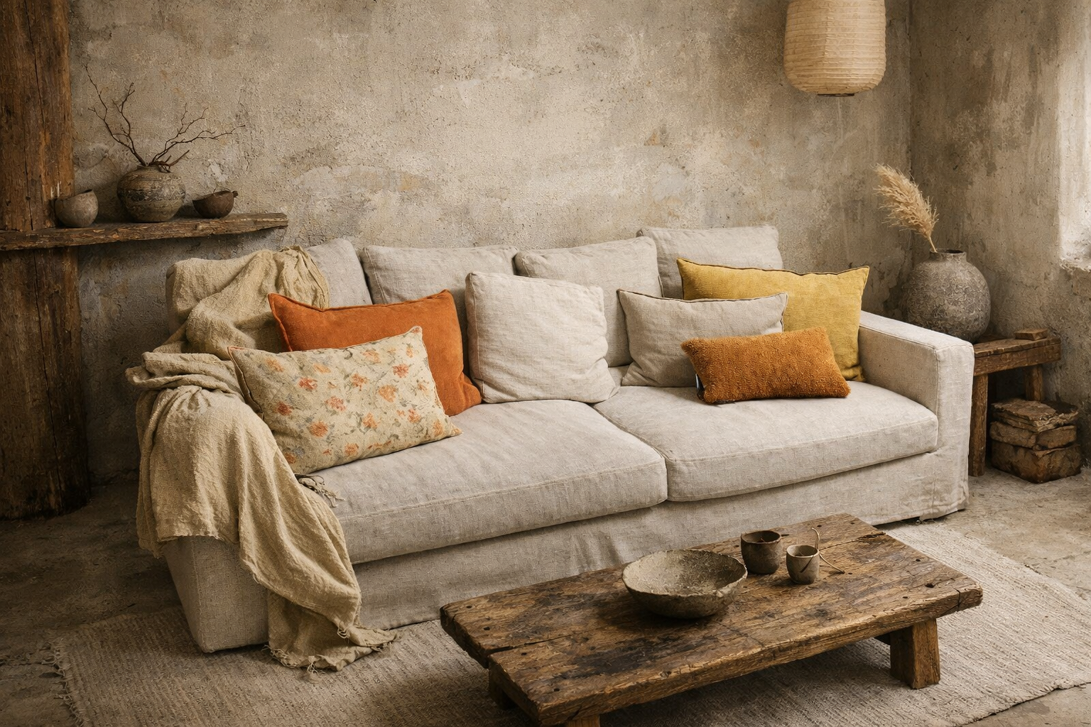 Kamma - Canapé Ralph M - 230 x 103 x H67 cm - Tissu A