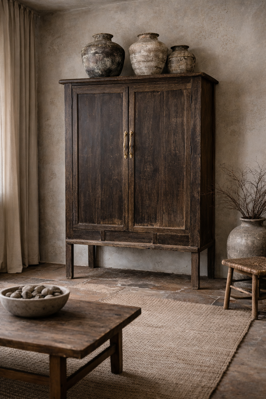 Lacquered wardrobe - 2 doors and 2 drawers