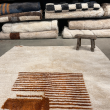 Tapis berbere contemporain, MRIRT, 100% laine noué main 150 x 260 cm