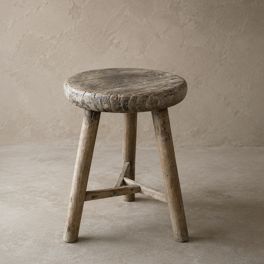 Tabouret rond ancien - Pièce unique