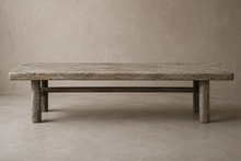 Table basse en peuplier avec traverses - Pièce unique