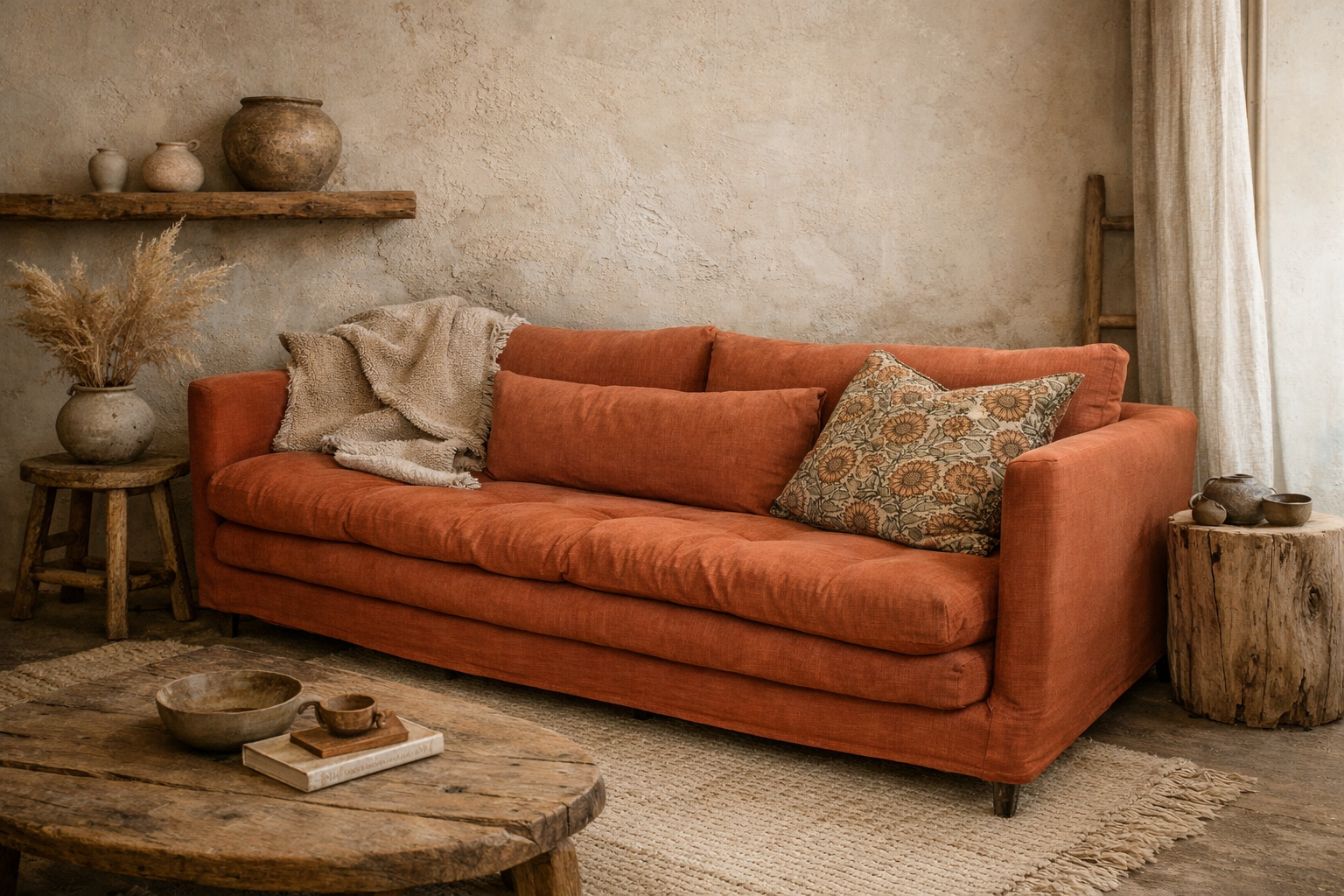 Canapé Adar - Merlin Rooibos - 218cm x 95cm x 68cm