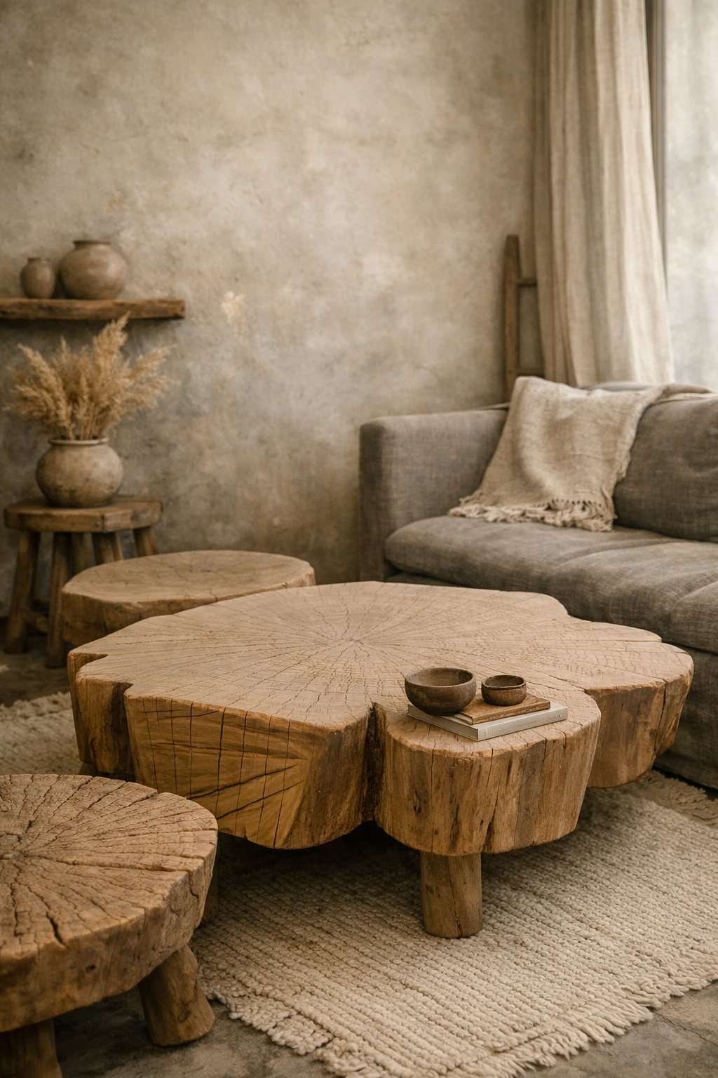 Table basse en manguier blanc