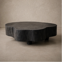 Table basse en bois brulé - Pièce unique