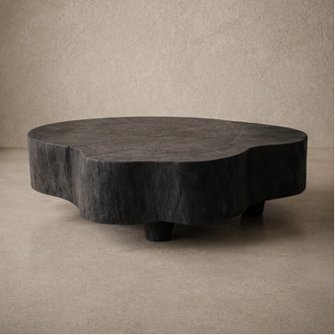 Burnt wood coffee table - Unique piece