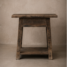 Antique elm console with drawer