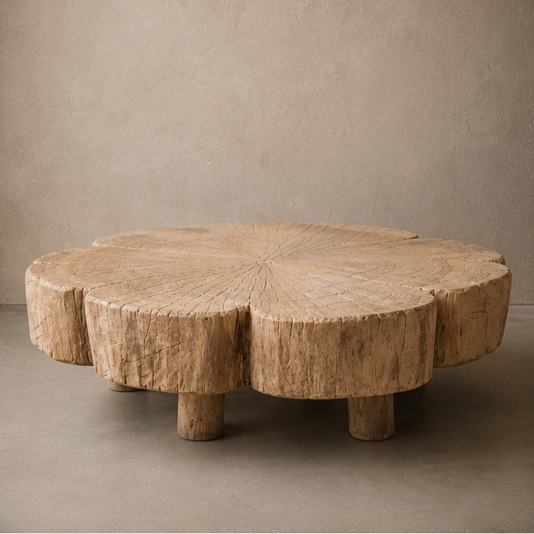 White mango wood coffee table