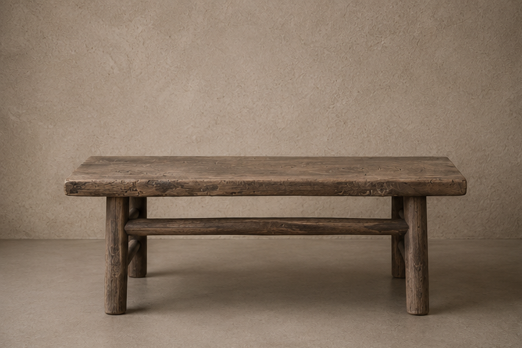 Table basse rectangulaire en orme - Pièce unique