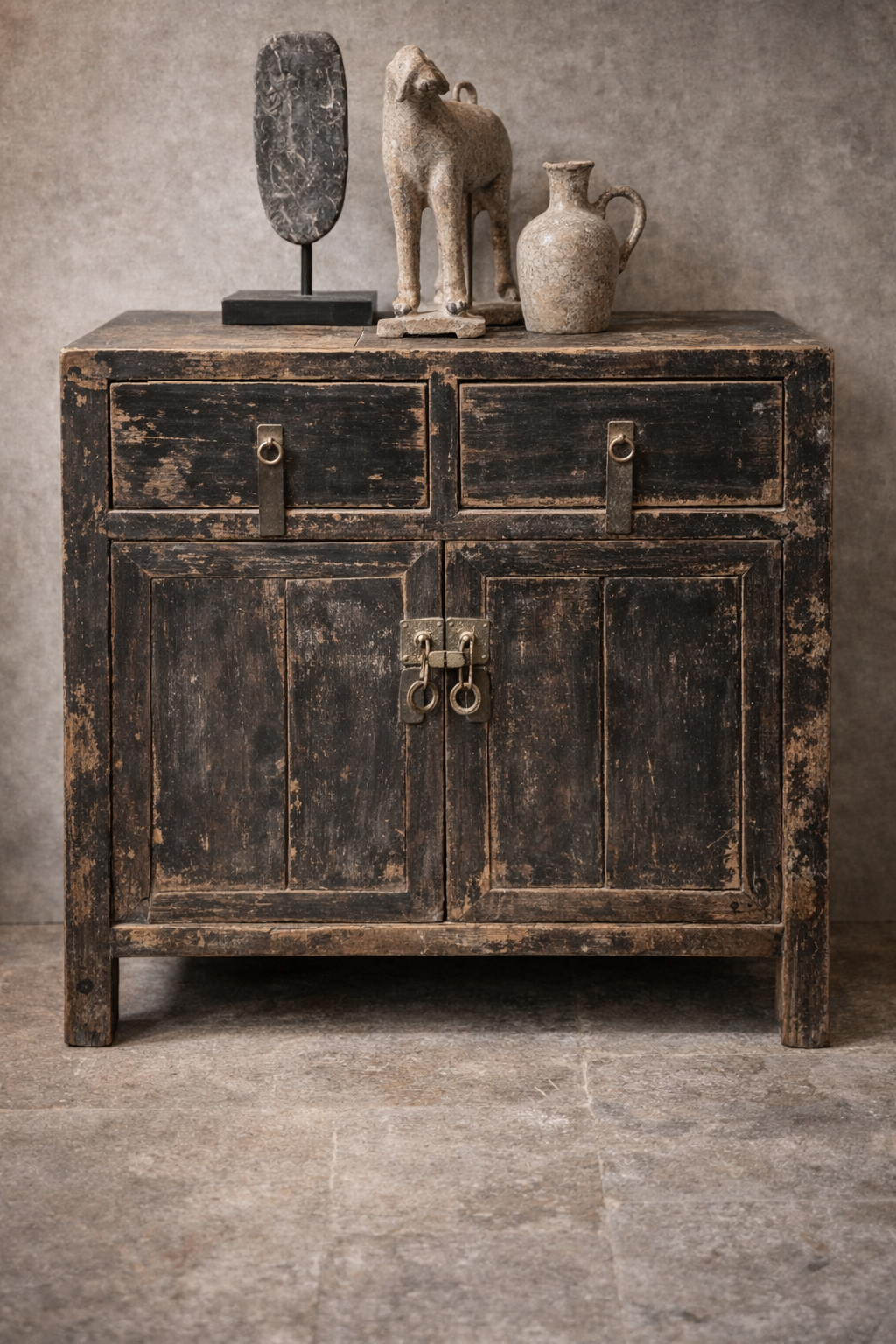 2-door, 2-drawer buffet, black, 84 x 44 x H83 cm