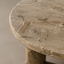Table basse ronde style tofu - Pièce unique