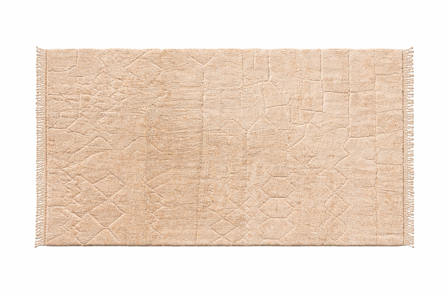 Tapis berbère MRIRT marron clair 100% laine noué à la main - 250cm x 300cm