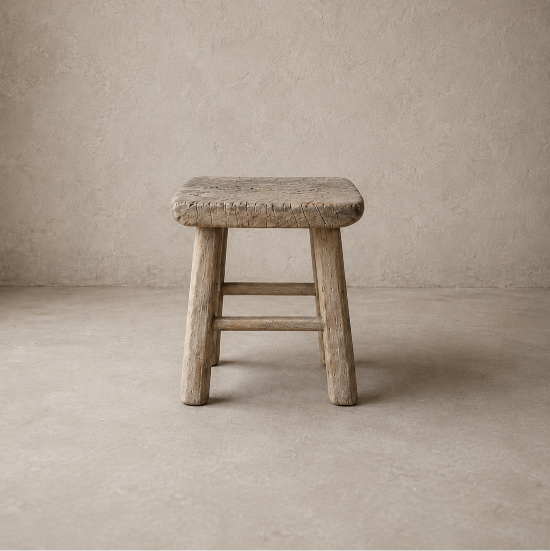 Antique elm stool
