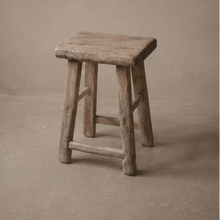 Antique elm stool