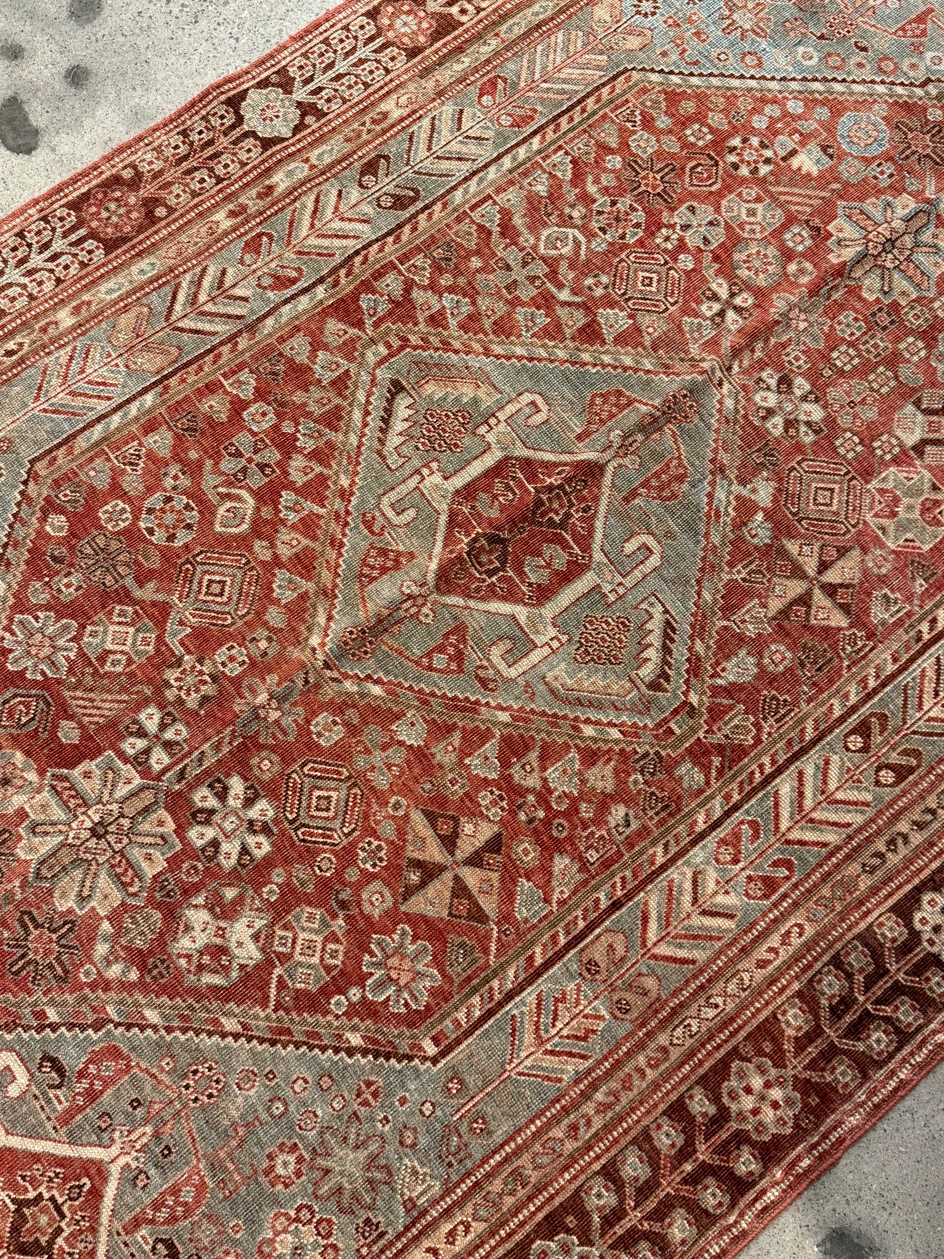 Tapis VINTAGE ancien, 100% laine noué main, 132cm x 202cm, 4'8" x 6'8"