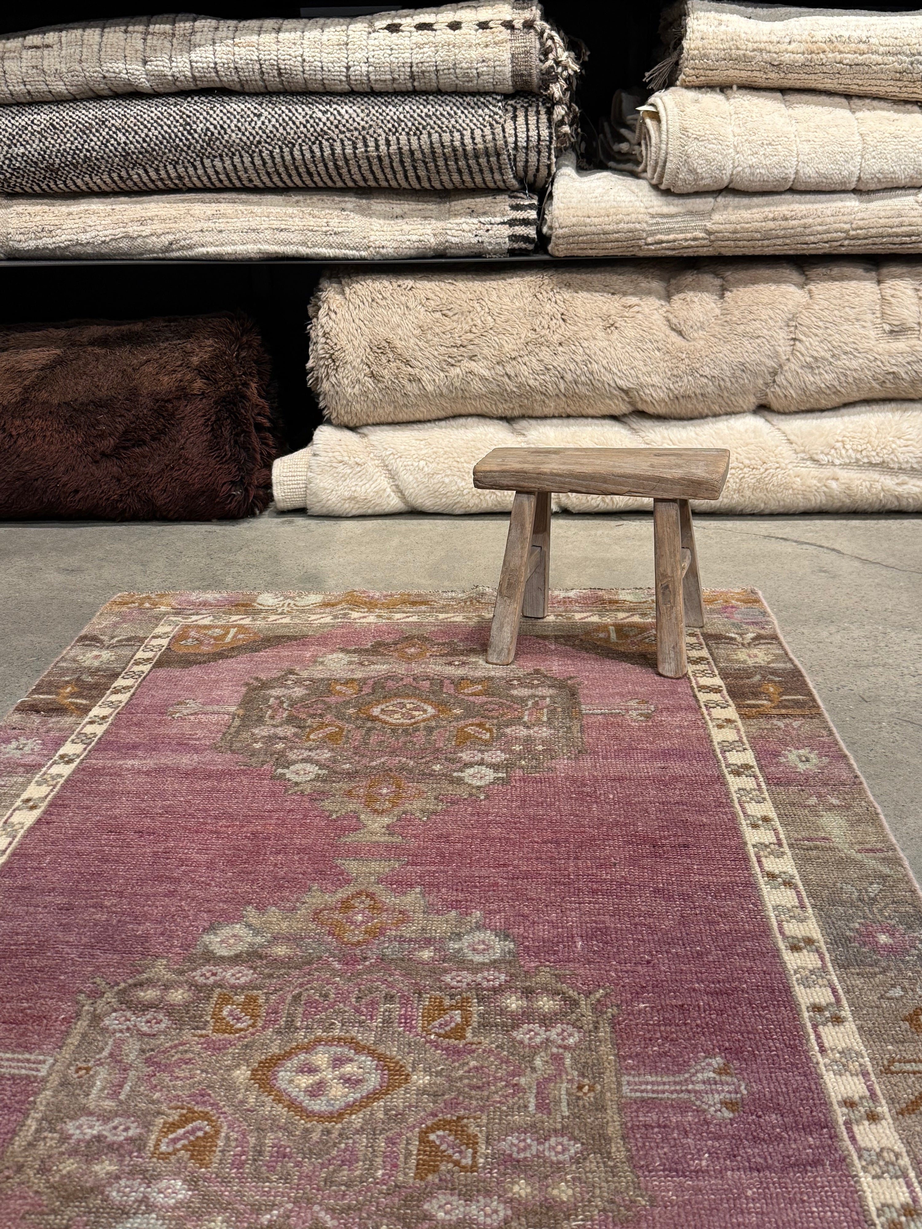 Tapis VINTAGE ancien, 100% laine noué main, 90cm x 297cm