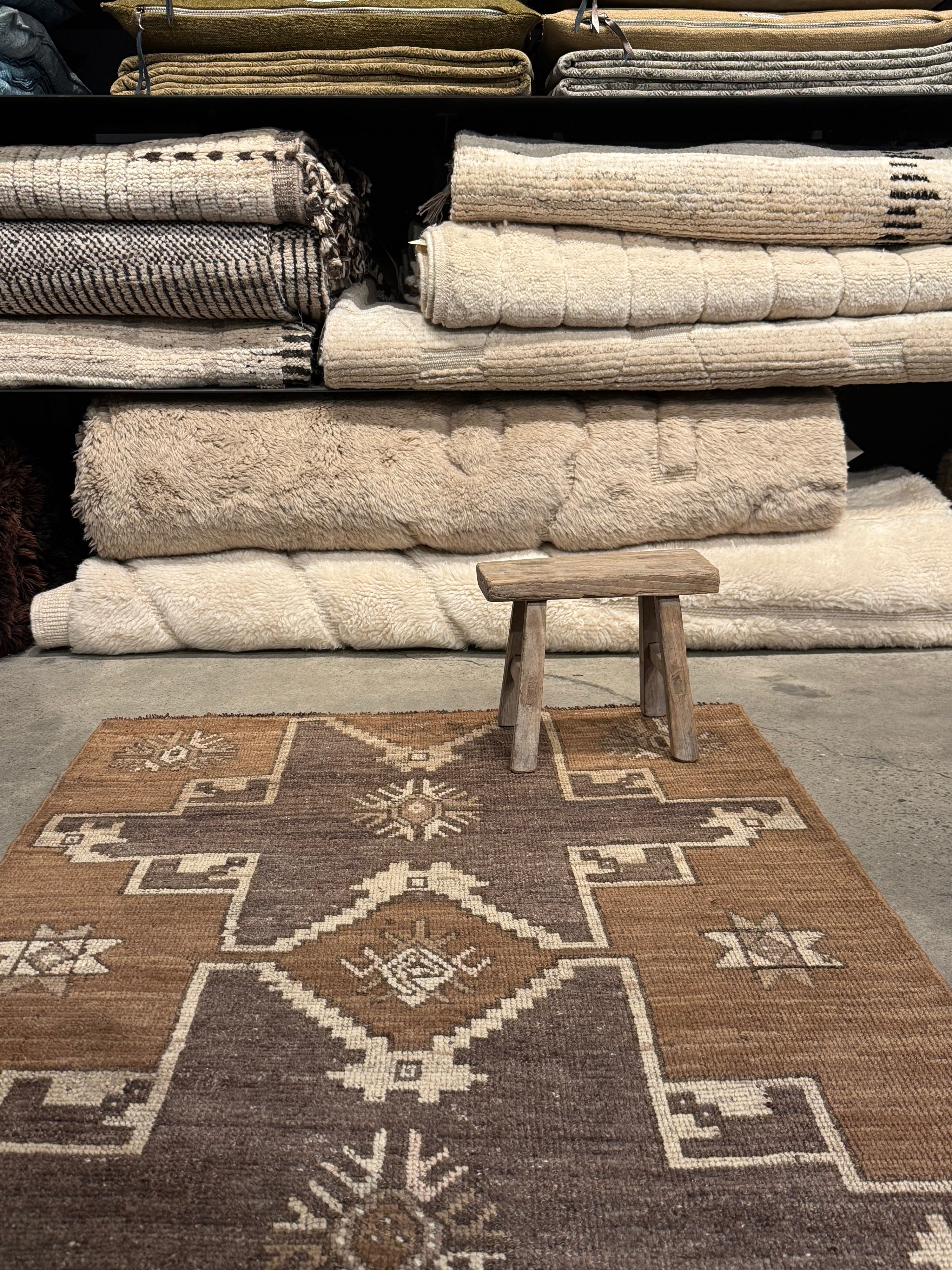 Tapis VINTAGE ancien, 100% laine noué main, 92cm x 330cm