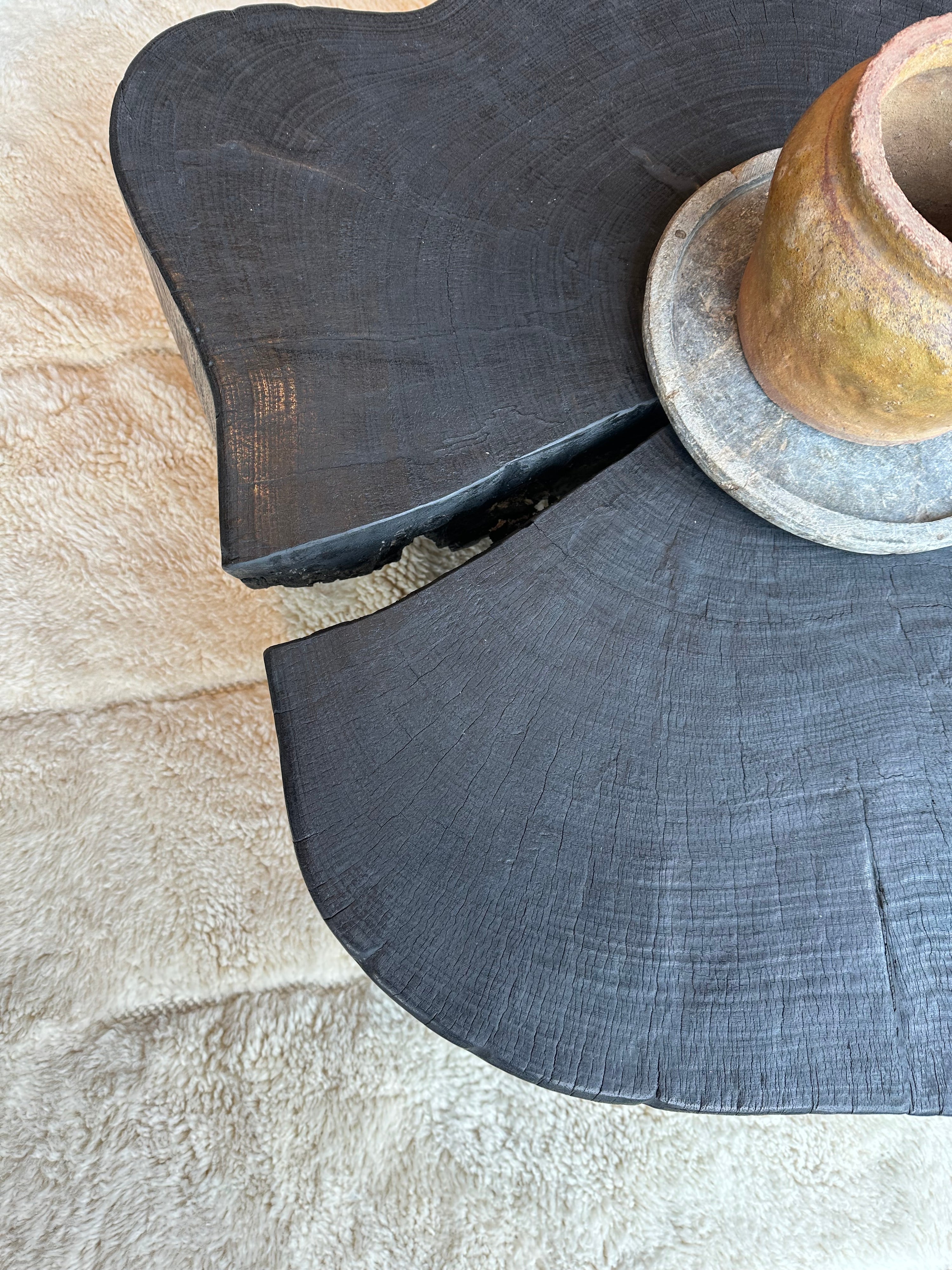 Burnt wood coffee table