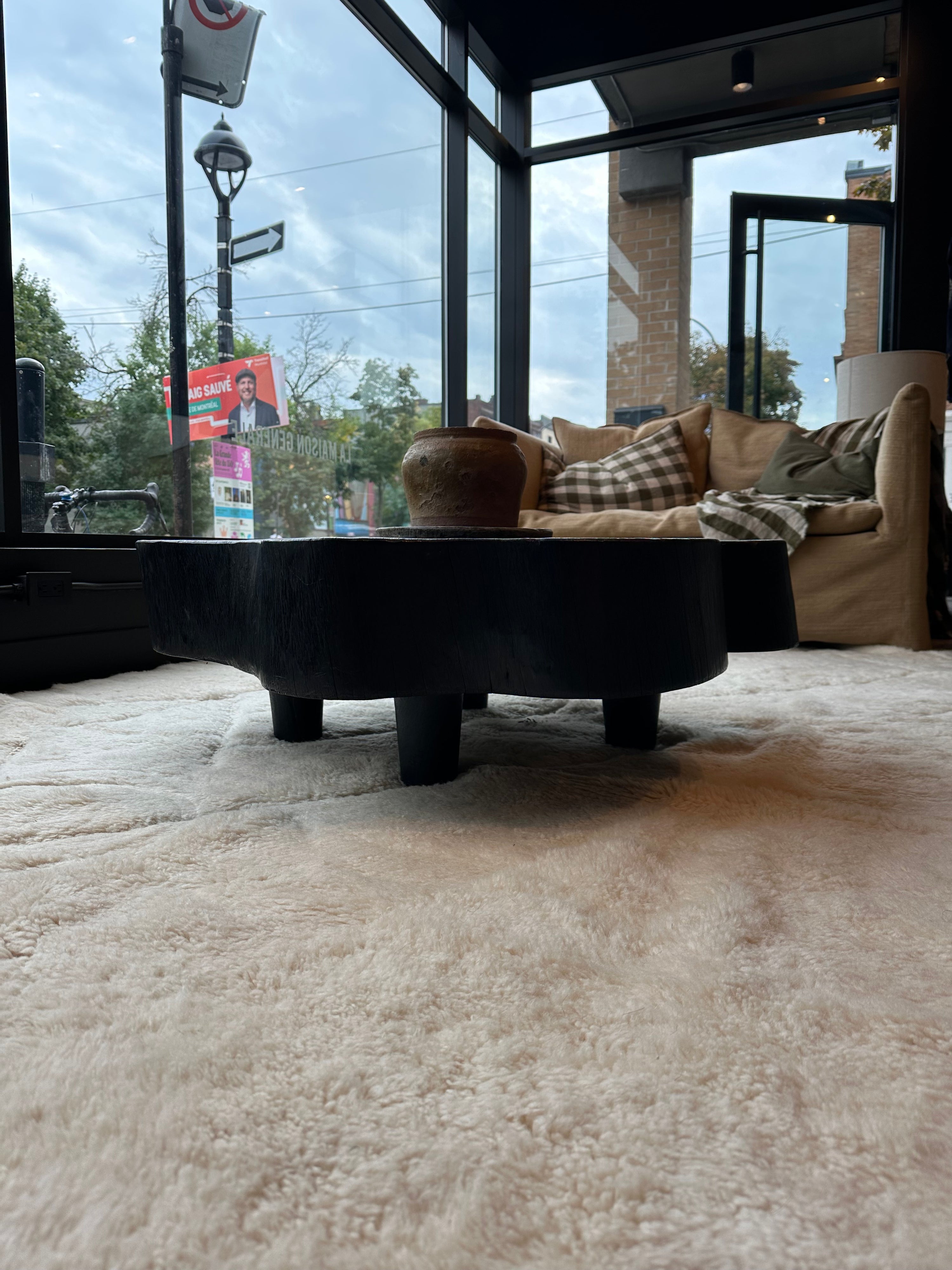 Burnt wood coffee table