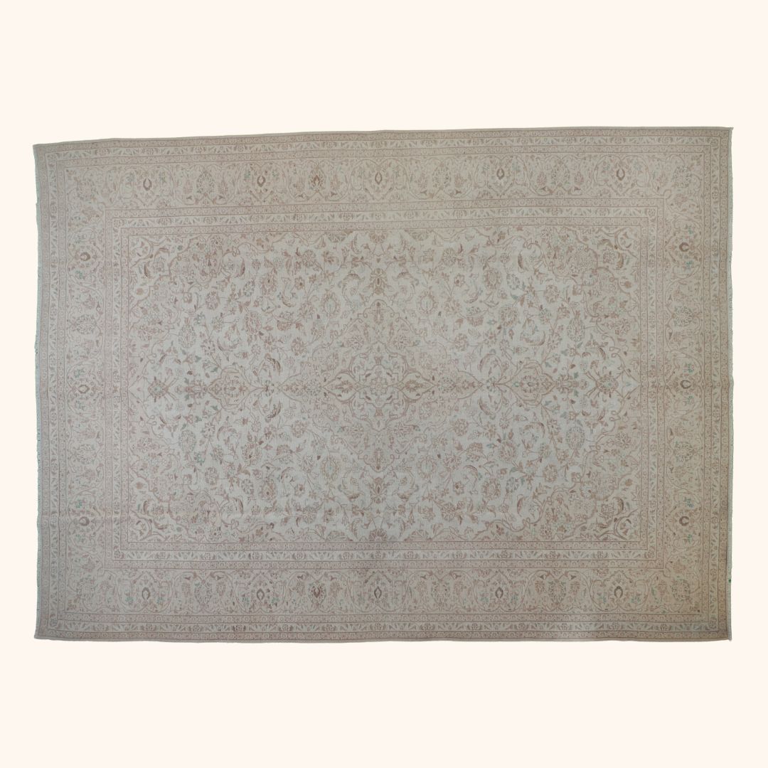 Tapis vintage ancien taban, laine sur trame coton, 293cm x 395cm
