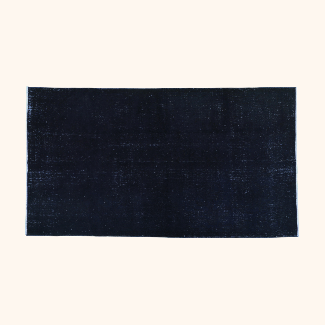 Tapis vintage ancien, laine sur trame coton, 112cm x 207cm