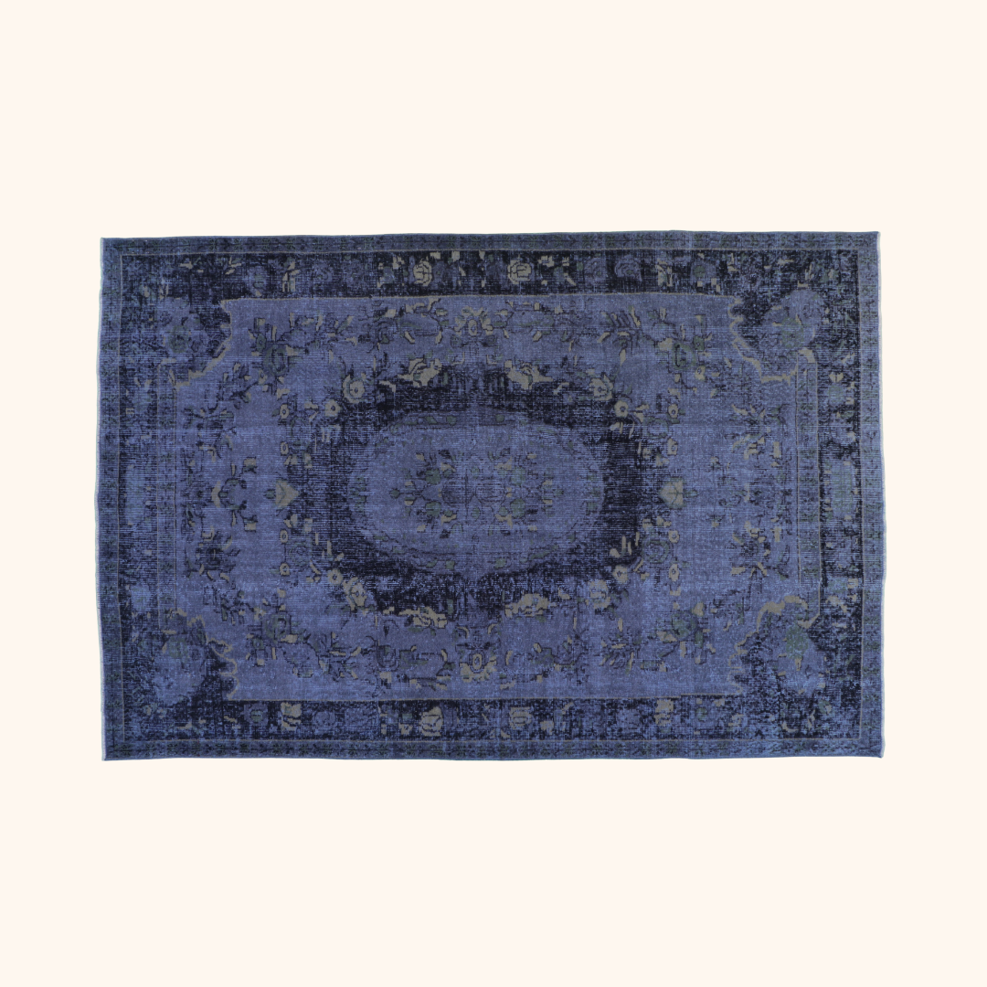 Tapis vintage ancien, laine sur trame coton, 191cm x 285cm