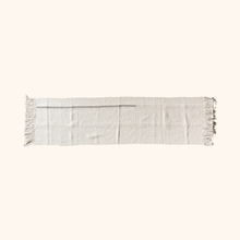 Off-white Afghan rug, 100% cotton - 83cm x 296cm