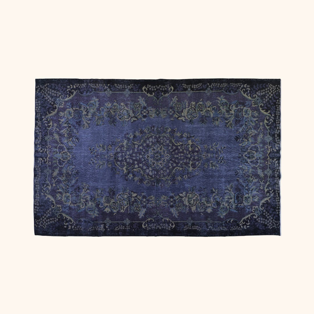 Tapis vintage ancien, laine sur trame coton, 186cm x 299cm