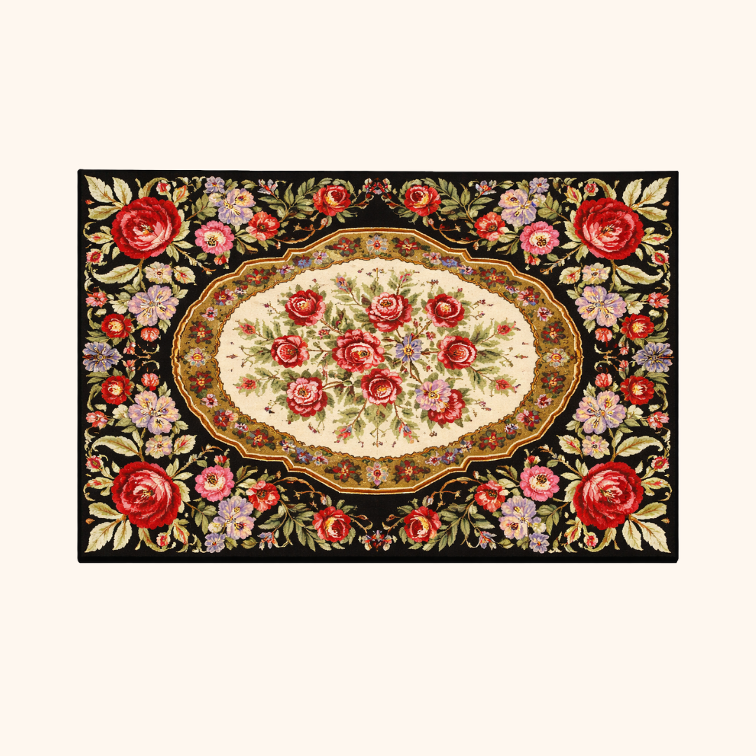 Tapis kilim moldave ancien, laine noué à la main, 325 x 185 cm