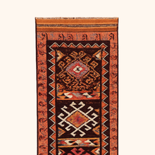 Tapis herki, noué à la main 418 x 78 cm