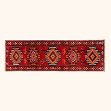 Tapis herki, noué à la main 314 x 87 cm