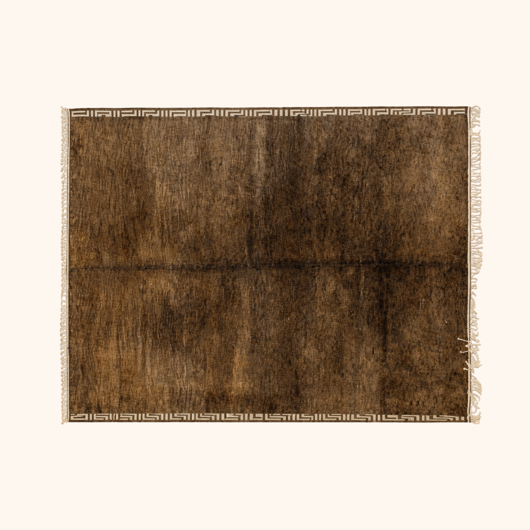 Tapis berbere contemporain vert, MRIRT, 100% laine noué main 405 x 300 cm