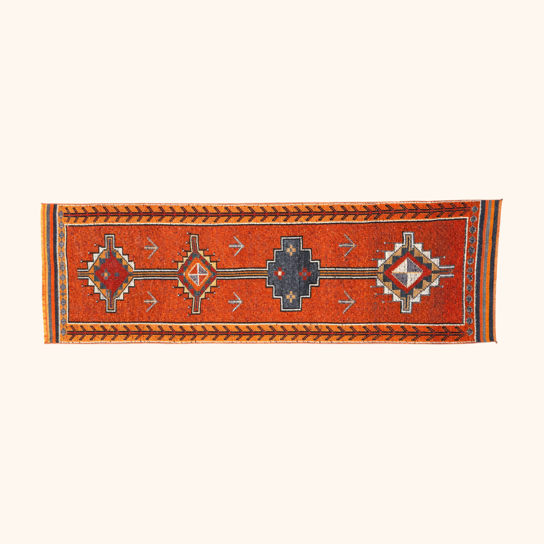 Tapis herki, noué à la main 322 x 95 cm