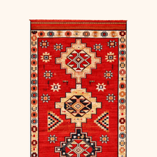 Tapis herki, noué à la main 395 x 83 cm