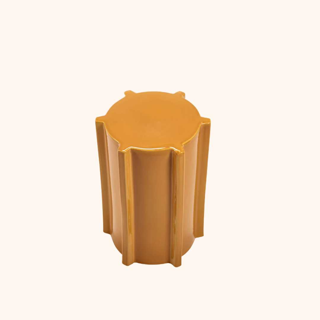 Pawn Geometric Ochre Side Table