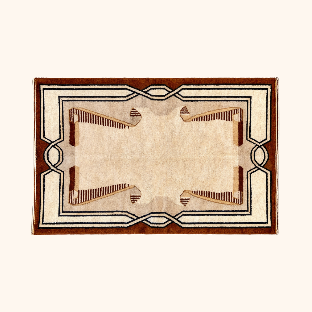 Tapis berbere contemporain, MRIRT, 100% laine noué main 150 x 265 cm