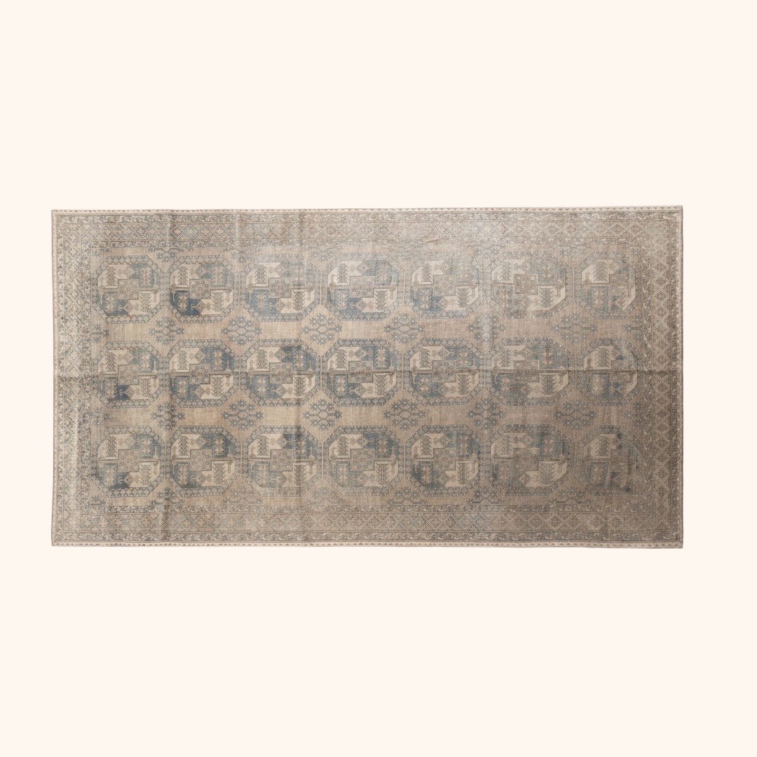 Tapis VINTAGE ancien, 100% laine noué main, 214cm x 300cm, 7' x 9'11"